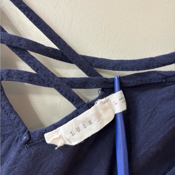 Lush Navy Aztec Loose Fitting Crop Top - Picture 2 of 6